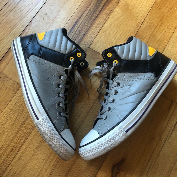 grey and yellow converse